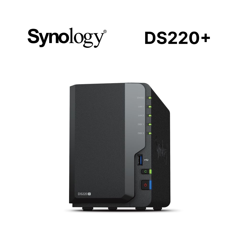 [搭HAT3300 6TB*2] Synology 群暉科技 DiskStation DS220+ (2Bay/Intel/2GB) NAS