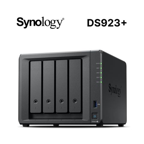 [搭HAT3300 4TB*2] Synology 群暉科技 DiskStation DS923+ (4Bay/AMD/4GB) NAS