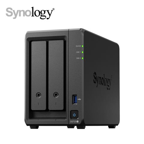 [搭HAT3300 PLUS 4TB*2] Synology群暉 DiskStation DS725+ (2Bay/AMD/4GB) NAS 網路儲存伺服器