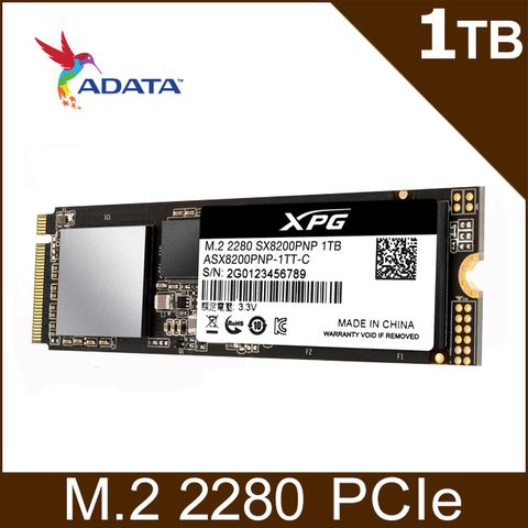 ADATA威剛 XPG SX8200Pro 1TB M.2 2280 PCIe SSD固態硬碟/(五年保)