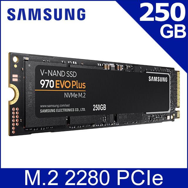 SAMSUNG 三星970 EVO Plus 250GB NVMe M.2 2280 PCIe 固態硬碟- PChome