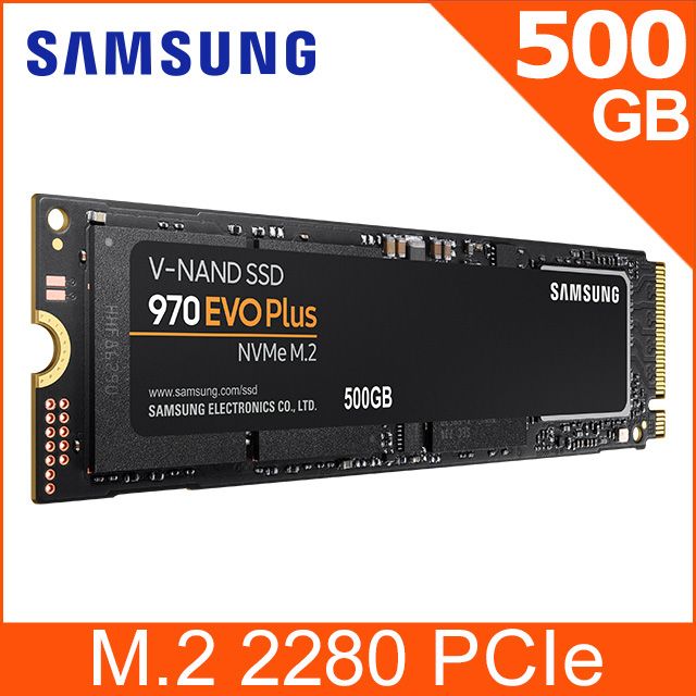 SAMSUNG 三星970 EVO Plus 500GB NVMe M.2 2280 PCIe 固態硬碟- PChome