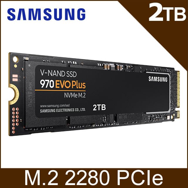 SAMSUNG 三星970 EVO Plus 2TB NVMe M.2 2280 PCIe 固態硬碟- PChome