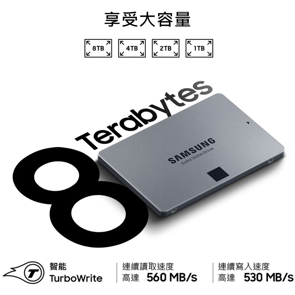 SAMSUNG 三星870 QVO 4TB 2.5吋SATAIII 固態硬碟(MZ-77Q4T0BW