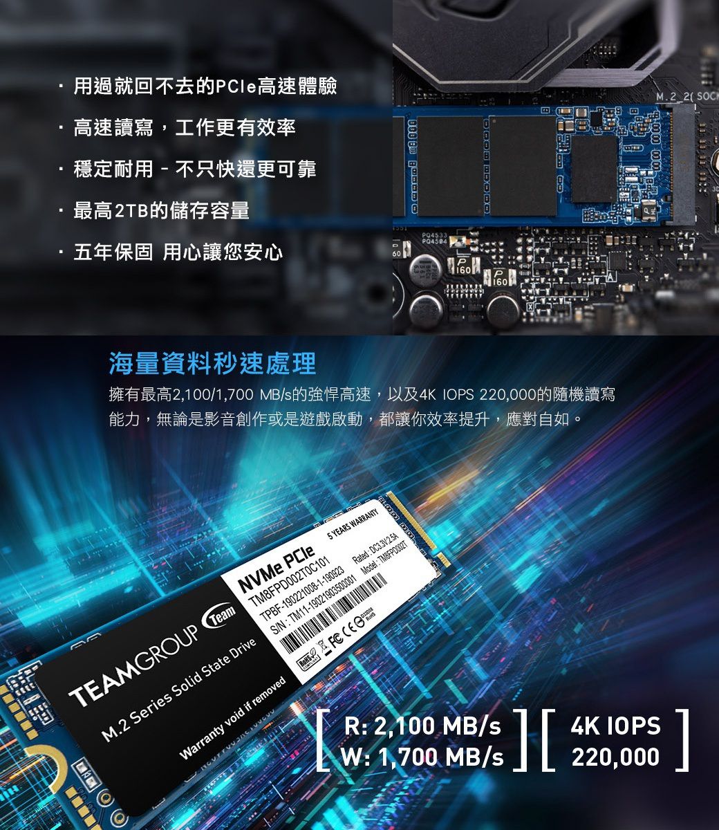 TEAM 十銓MP33 PRO 2TB M.2 PCIe SSD 固態硬碟- PChome 24h購物