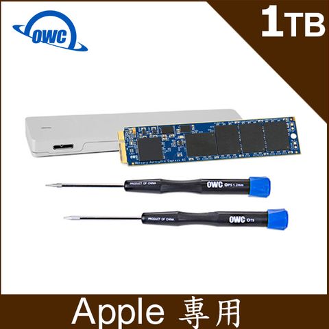 OWC Aura Pro 6G ( 1TB SSD )含工具和 Envoy 外接盒的 Mac 升級套件適用2012 Macbook Air