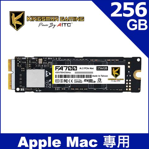 ▼新品上市▼AITC 艾格 FA700 Mac SSD 256GB M.2 2280 PCIe NVMe 固態硬碟