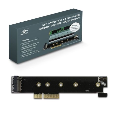凡達克 M.2 NVMe SSD PCIe X4 轉接卡，支援長度110mm的M.2 NVMe SSD(UGT-M2PC130)