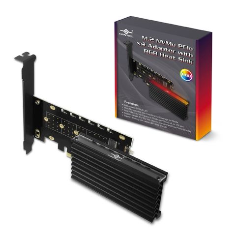 凡達克ARGB M.2 NVMe SSD PCIe X4 轉接卡&amp;散熱片(UGT-M2PC12-RGB)
