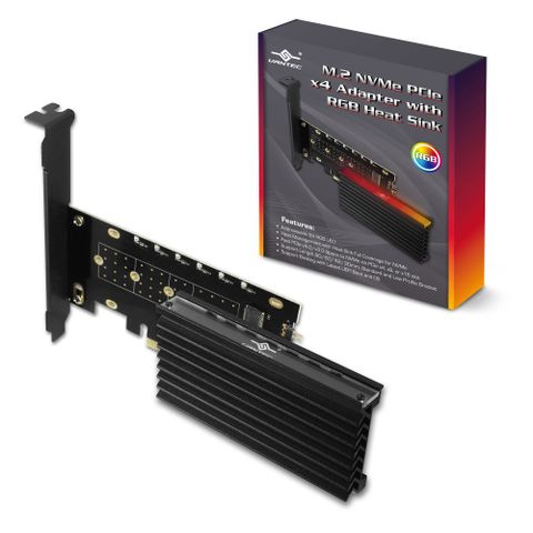 凡達克ARGB M.2 NVMe SSD PCIe X4 轉接卡&散熱片(UGT-M2PC12-RGB)