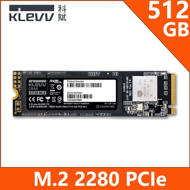 KLEVV 科賦CRAS C710 SSD M.2 2280 PCIe NVMe 512GB