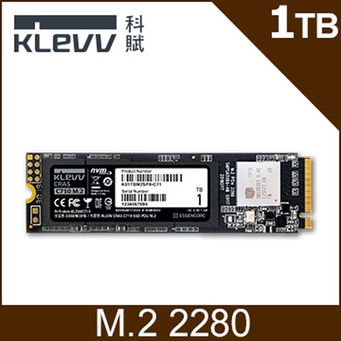 KLEVV 科賦 CRAS C710 1TB M.2 2280 PCIe NVMe 固態硬碟
