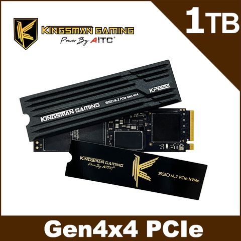 AITC 艾格 KINGSMAN KP800 1TB M.2 PCIe NVMe Gen4x4 SSD固態硬碟