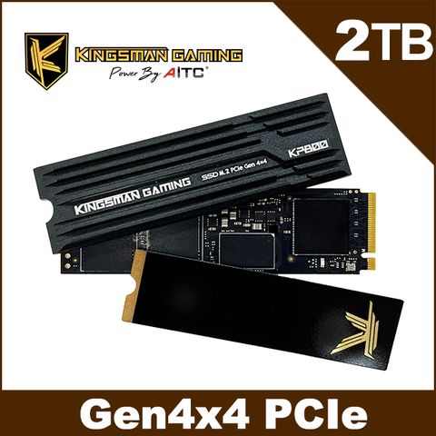 ▼一次擁有雙款散熱片 可用PS5▼AITC 艾格 KINGSMAN KP800 2TB M.2 PCIe NVMe Gen4x4 SSD固態硬碟