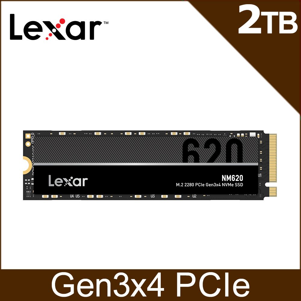 Lexar 雷克沙NM620 M.2 2280 PCIe Gen3x4 NVMe 2TB 固態硬碟- PChome