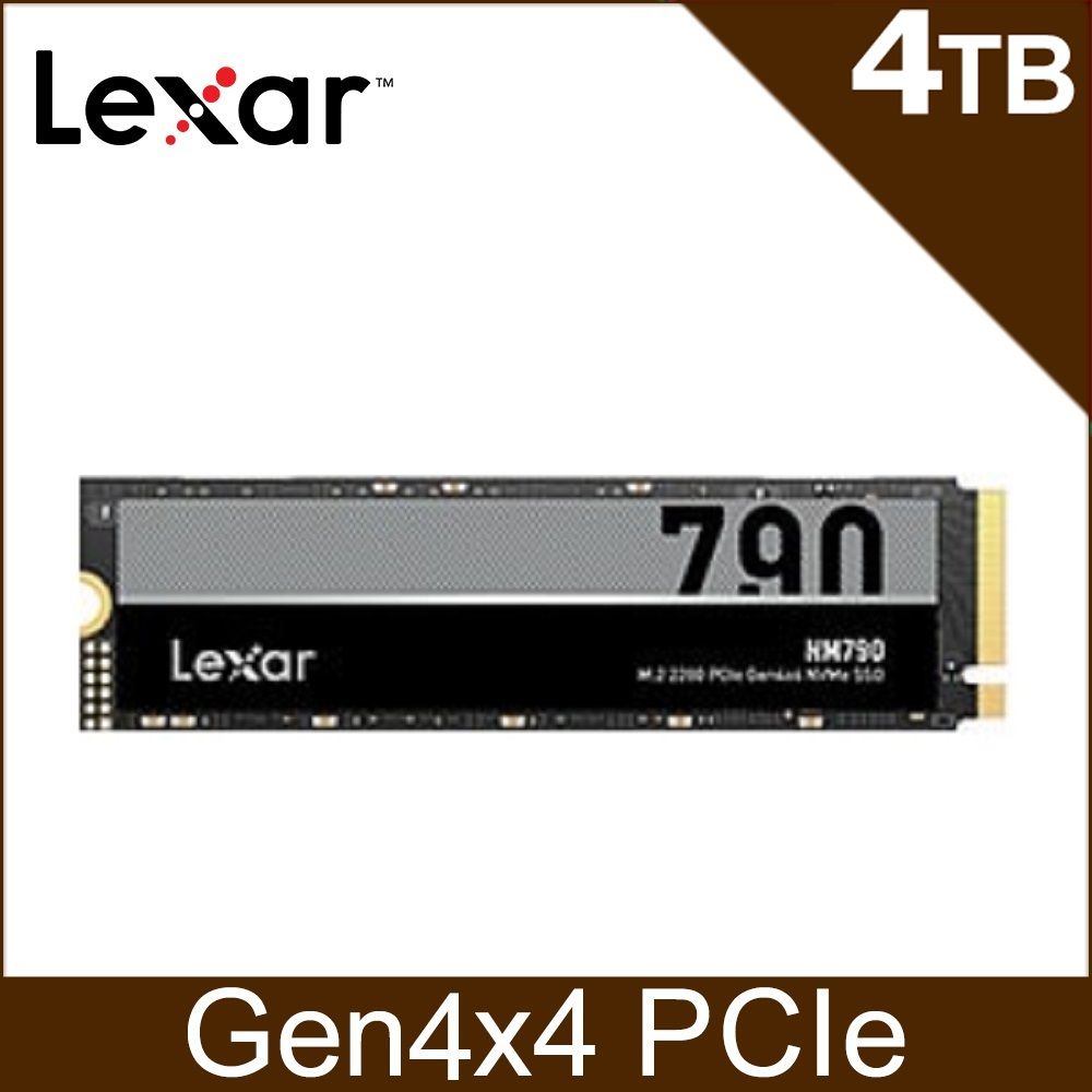 Lexar 雷克沙NM790 M.2 2280 PCIe Gen4x4 NVMe 4TB 固態硬碟- PChome