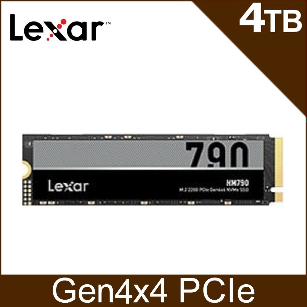 Lexar 雷克沙   NM790 M.2 2280 PCIe Gen4x4 NVMe 4TB 固態硬碟