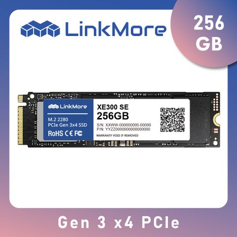Linkmore XE300 256GB M.2 2280 PCIe Gen3x4 NVMe 1.3 SSD固態硬碟