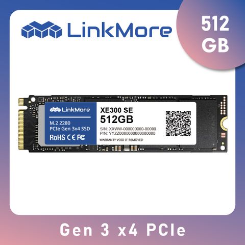Linkmore XE300 512GB M.2 2280 PCIe Gen3x4 NVMe 1.3 SSD固態硬碟