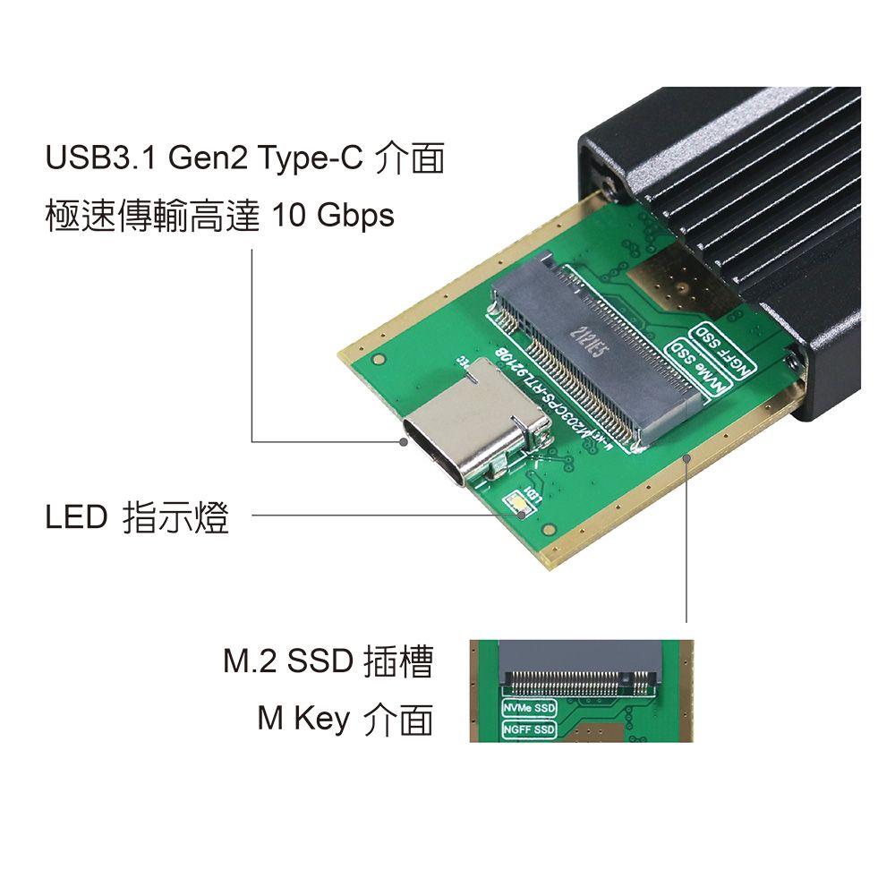 伽利略M.2(NVMe) PCI-E SSD to USB3.1 Gen2 - PChome 24h購物