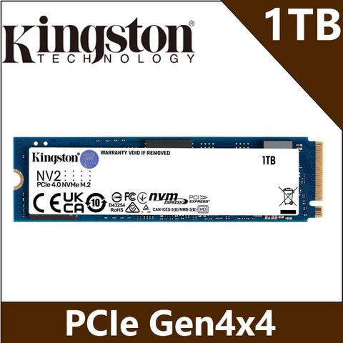 Kingston 金士頓 NV2 1TB Gen4 PCIe SSD 固態硬碟 (SNV2S/1000G)