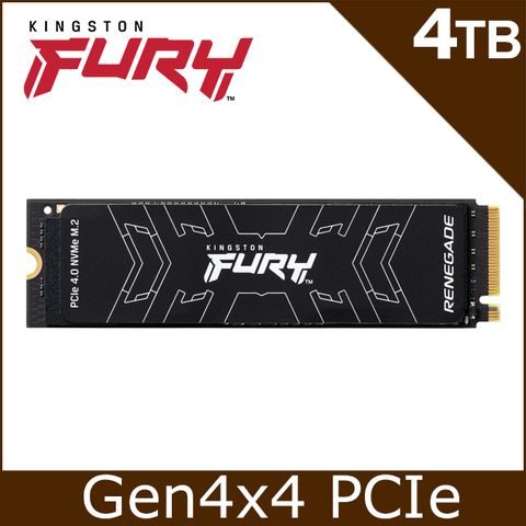金士頓 Kingston FURY Renegade 4TB PCIe 4.0 NVMe M.2 SSD 固態硬碟(SFYRD/4000G)