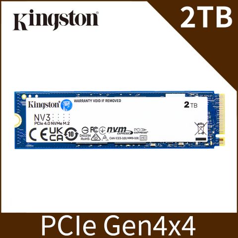 Kingston 金士頓 NV3 2TB M.2 2280 NVMe SSD 固態硬碟 (SNV3S/2000G)