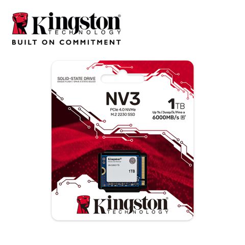 Kingston 金士頓 NV3 1TB M.2 2230 NVMe SSD 固態硬碟 (SNV3SM3/1T0)