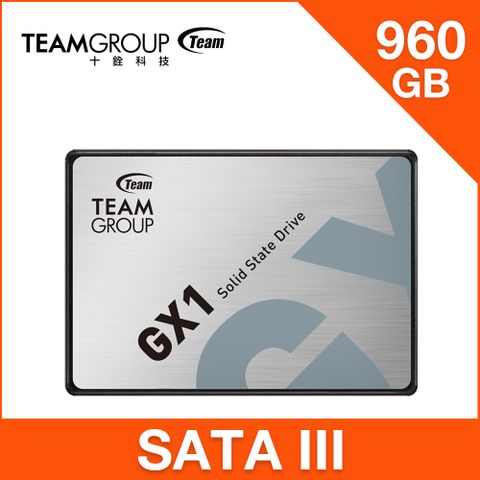 【福利品】TEAM 十銓 GX1 960GB 2.5吋 SATAIII SSD 固態硬碟(9.9成新)