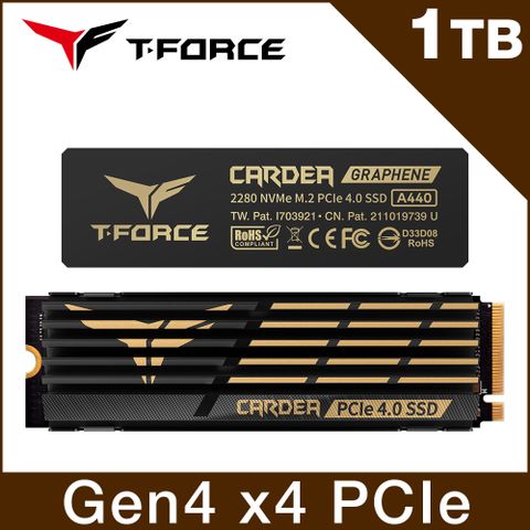 【TEAM 十銓】 T-FORCE A440 黑曜女神 (雙散熱片) 1TB M.2 PCIe Gen4固態硬碟