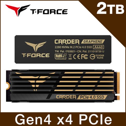 【TEAM 十銓】 T-FORCE A440 黑曜女神 (雙散熱片) 2TB M.2 PCIe Gen4固態硬碟