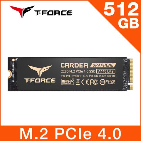 讀寫7,000MB/s【TEAM 十銓】 T-FORCE A440 Lite 512GB M.2 PCIe Gen4固態硬碟