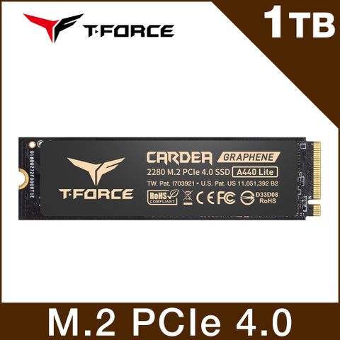 讀寫7,200MB/s【TEAM 十銓】 T-FORCE A440 Lite 1TB M.2 PCIe Gen4固態硬碟