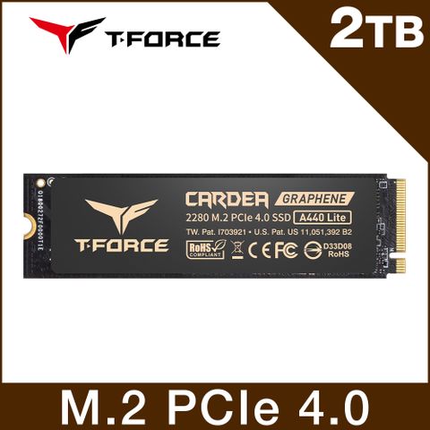 讀寫7,400MB/s【TEAM 十銓】 T-FORCE A440 Lite 2TB M.2 PCIe Gen4固態硬碟