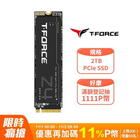 Team 十銓 T-FORCE Z44A7Q 2TB M.2 PCIe Gen4固態硬碟