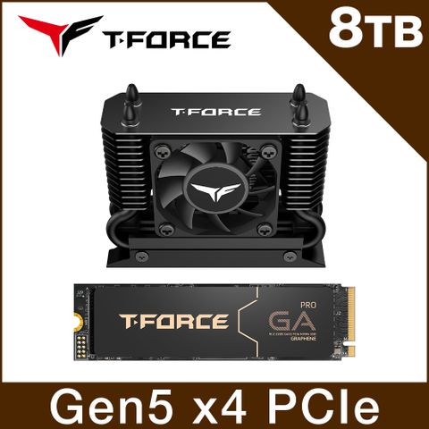 【TEAM十銓】 電競T-FORCE GA PRO 8TB PCIe Gen5 M.2 SSD 固態硬碟 風扇組合包