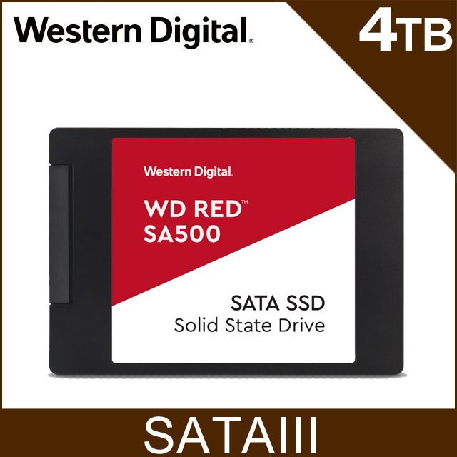 WD 紅標SA500 4TB SSD 2.5吋NAS固態硬碟(紅標) - PChome 24h購物