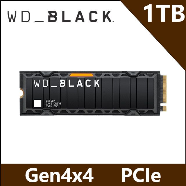 WD 威騰  黑標 SN850X 1TB M.2 NVMe PCIe SSD固態硬碟(S100T2XHE)(配備散熱片)