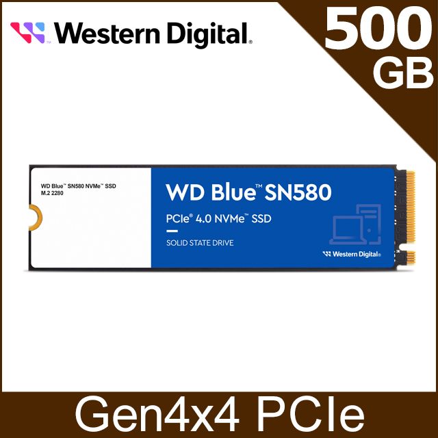 WD 威騰  藍標 SN580 500GB M.2 PCIe 4.0 NVMe SSD