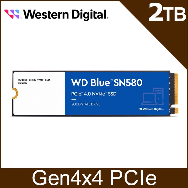 WD 威騰  藍標 SN580 2TB M.2 PCIe 4.0 NVMe SSD