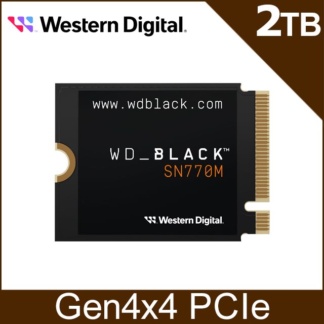 WD 黑標SN770M 2TB M.2 2230 PCIe 4.0 NVMe SSD固態硬碟(WDS200T3X0G