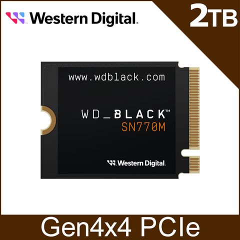 遊戲掌機最佳擴充選擇 WD 黑標 SN770M 2TB M.2 2230 PCIe 4.0 NVMe SSD固態硬碟(WDS200T3X0G)