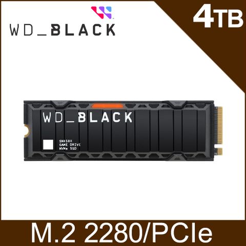 WD 威騰 黑標 SN850X 4TB M.2 NVMe PCIe SSD固態硬碟(WDS400T2XHE)(配備散熱片)