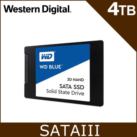 WD SSD 4TB 2.5吋 3D NAND固態硬碟(藍標)