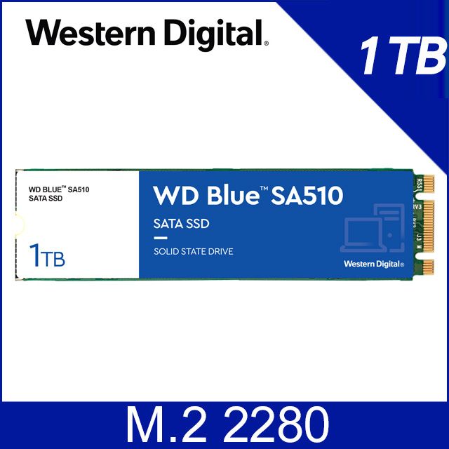 WD 藍標SA510 1TB M.2 2280 SATA SSD - PChome 24h購物