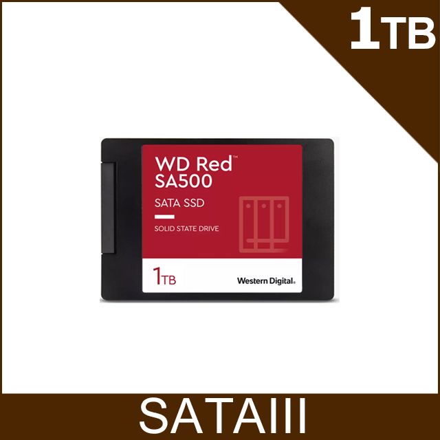 WD 威騰 Red紅標 SA500 1TB 2.5 吋 NAS SATA SSD固態硬碟(WDS100T1R0A)