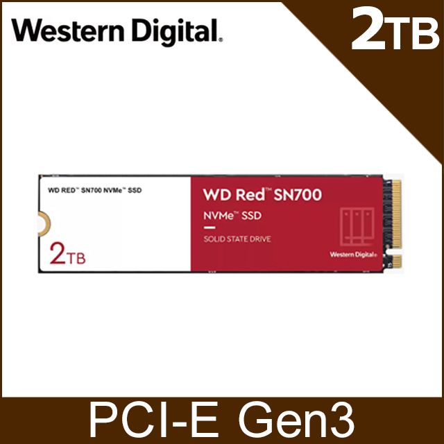 WD 威騰 Red紅標 SN700 2TB Gen3 NVMe SSD固態硬碟(S200T1R0C)