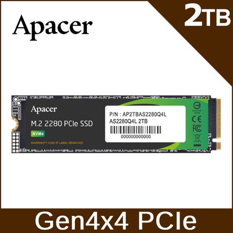 Apacer宇瞻 AS2280Q4L 2TB M.2 PCIe Gen4x4 SSD