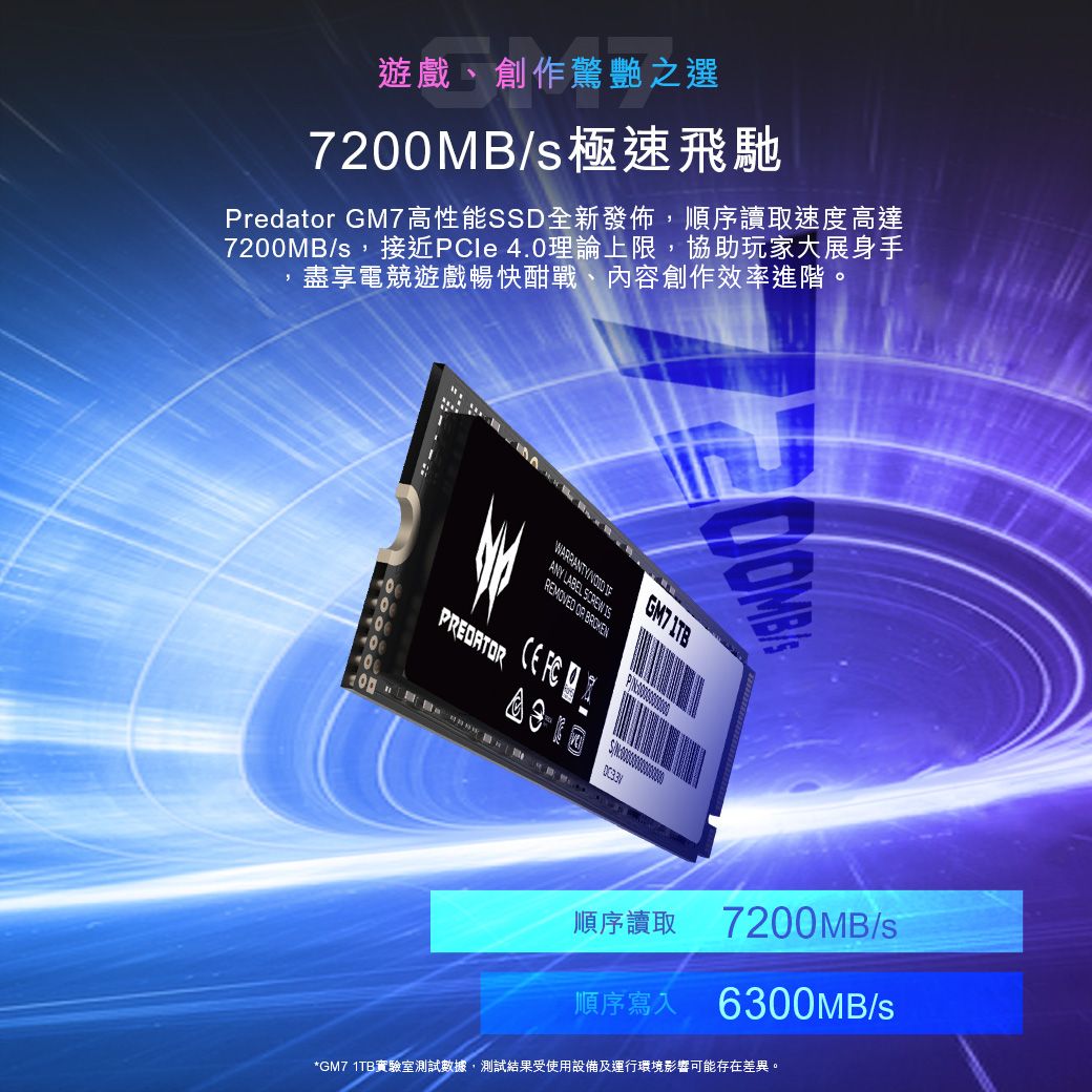 Acer Predator GM7 2TB M.2 2280 PCIe Gen4x4 SSD固態硬碟- PChome 24h購物