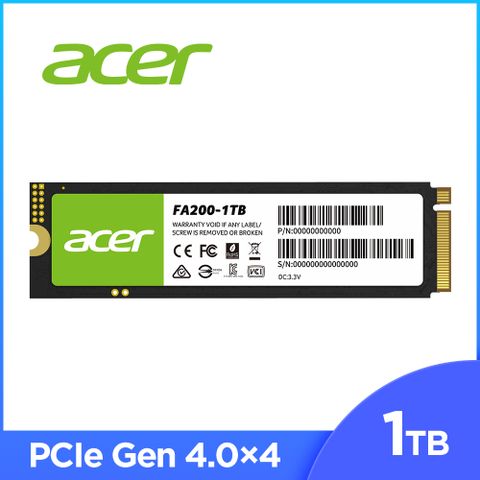 ACER 宏碁 FA200 1TB Gen4 M.2 2280 PCIe SSD固態硬碟